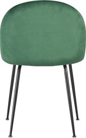 Set 4 Black Dalnia Fluwelen Stoelen