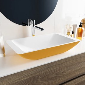 Mondiaz Topi Solid Surface waskom 60x35cm ocher / talc