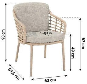 4 Seasons Outdoor Como Dining Tuinstoel Wicker Taupe