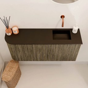 Mondiaz Joya 90cm toiletmeubel ronding links dusk met wastafel faye rechts zonder kraangat urban