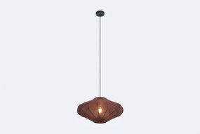 Japandi Hanglamp Bruin Met Stoffen Kap - Plu Taupe