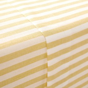 Katoenen onderlaken, geweven-geverfde strepen, SOIZIC JAUNE