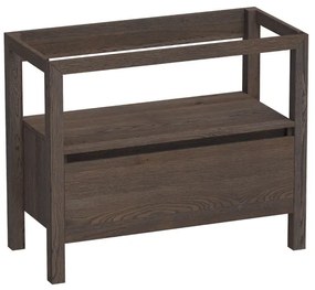 BRAUER Staand Wastafelonderkast - 100x46x80cm - 1 greeploos lade - uitsparing - hout - black oak 10062BOG