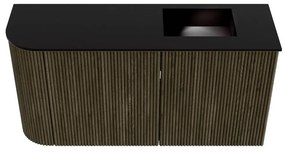 Mondiaz Joya 80cm toiletmeubel ronding links shadow met wastafel faye rechts zonder kraangat urban
