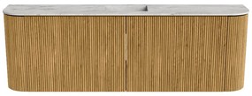 Mondiaz Joya DLux 125cm toiletmeubel ronding links/rechts oak met wastafel faye midden 1 kraangat glace
