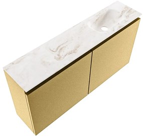 Mondiaz Ture DLux toiletmeubel 100cm oro met wastafel frappe rechts zonder kraangat