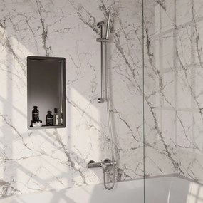 Brauer Stripe thermostatische badkraan met glijstang en staafhanddouche RVS geborsteld PVD