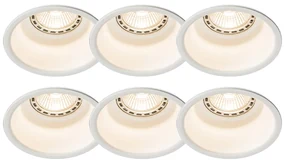 Set van 6 Moderne inbouwspots wit - Dept Design, Modern GU10 rond Binnenverlichting Lamp