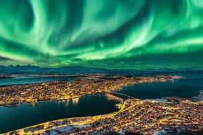 Foto Aurora Borealis dancing over Tromso Urban, Juan Maria Coy Vergara, (40 x 26.7 cm)