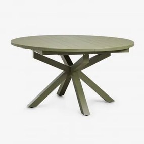Barces Uitschuifbare Aluminium Tuin Tafel 145-200x145 Cm Groen – Intens Olijf - Sklum