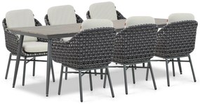 Tuinset 6 personen 240 cm Aluminium/wicker Grijs Santika Furniture Santika