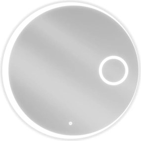 Mexen Ella ronde verlichte badkamerspiegel met cosmeticaspiegel, 80 cm, LED 6000K, antivermist - 9811-080-080-611-00