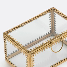 Rechthoekig vitrinekistje van glas en messing Stelia