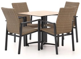 Diningset Manifesto  | 4 personen kunststof | Tuinset stapelbaar | 5-delig | Kees Smit Tuinmeubelen