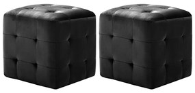 vidaXL Nachtkastjes 2 st 30x30x30 cm fluweel zwart