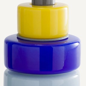 Vaas met 3 ringen van geblazen glas, H25 cm, Maveo