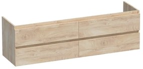 BRAUER Solution Wastafelonderkast - 160x46x50cm - 4 softclose greeploze lades - 2 sifonuitsparing - MFC - sahara 1949