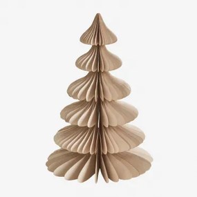 Navira Papieren Kerstboom ↑30 Cm & Beige Linnen Met Gouden Rand - Sklum