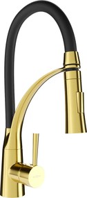 Mexen Aster keukenkraan, goud/zwart - 73450-57