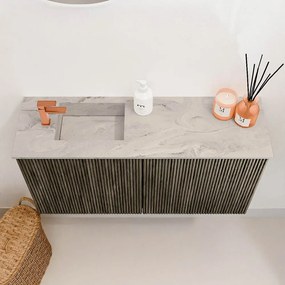 Mondiaz Joya DLux 80cm toiletmeubel shadow met wastafel faye links 1 kraangat glace