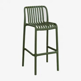 Stapelbare Set Van 4 Hoge Krukken Van Polypropyleen Wendell ↑75 Cm & Groene Pesto - Sklum