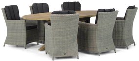 Tuinset 6 personen 240 cm Wicker Taupe Garden Collections Venerdi/Boston