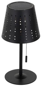 Buiten tafellamp zwart incl. LED 3-staps dimbaar oplaadbaar en solar - Ferre