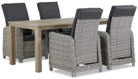 Tuinset 4 personen 180 cm Wicker Grijs Garden Collections Bello/Bristol