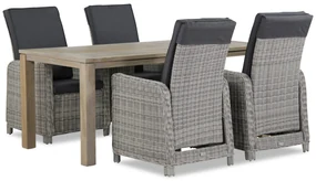 Tuinset 4 personen 180 cm Wicker Grijs Garden Collections Bello/Bristol