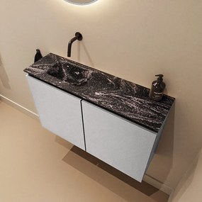 Mondiaz Ture DLux toiletmeubel 80cm plata met wastafel lava links zonder kraangat