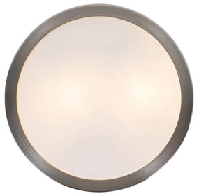 Moderne plafondlamp staal 28 cm IP44  - Flavi