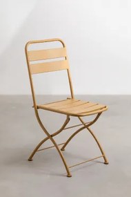 Set Van 2 Opvouwbare Eetkamerstoelen In Staal Janti Mosterd - Sklum