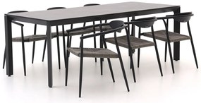 Diningset Manifesto  | 6 personen sintered stone | Tuinset stapelbaar | 7-delig | Kees Smit Tuinmeubelen