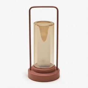 Draadloze Led-tafellamp Voor Buiten Van Ijzer En Glas Sorlix Terracota - Sklum