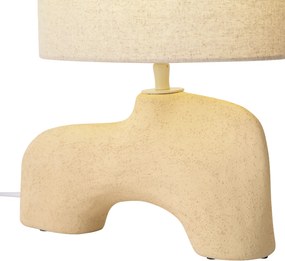 Wabi Sabi tafellamp beige met linen kap 35cm - Florence