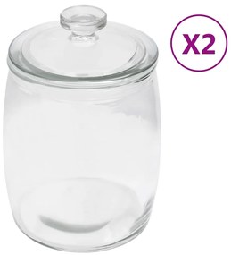 vidaXL Opbergpotten met deksel 2 st 3850 ml glas
