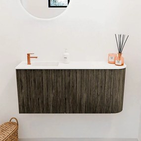 Mondiaz Joya 90cm toiletmeubel ronding rechts shadow met wastafel faye links 1 kraangat talc