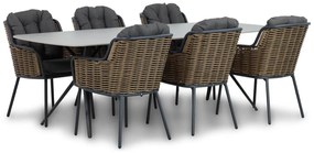 Tuinset 6 personen 240 cm Wicker Grijs Santika Furniture Santika