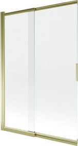 Mexen Fox tweepanelige verschuifbare badwand 120 x 150 cm, transparant, goud - 891-120-002-50-00