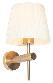 Moderne wandlamp brons met witte kap - Pluk Modern E27 rond Binnenverlichting Lamp