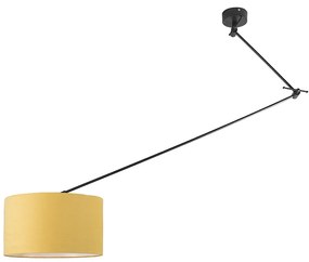 Hanglamp zwart met kap 35 cm geel verstelbaar - Blitz I Modern E27 rond Binnenverlichting Lamp