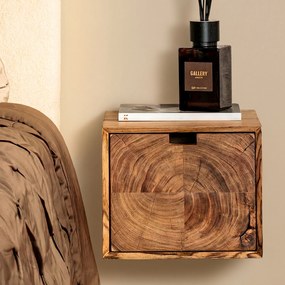Hangend Nachtkastje Hout Met Grote Lade - 30x29x25cm.