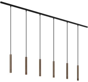 Modern railsysteem met 6 hanglampen brons 1-fase - Slimline Keno G9 Binnenverlichting Lamp