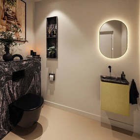 Mondiaz Ture DLux toiletmeubel 40cm oro met wastafel lava links zonder kraangat