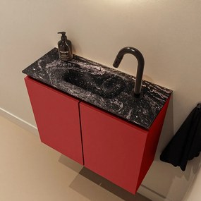 Mondiaz Ture DLux toiletmeubel 60cm fire met wastafel lava midden met kraangat