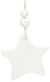 Hanger ster, porselein, 5,5 cm