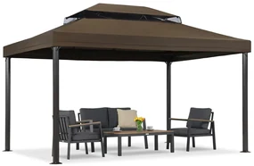 Bruin tuinpaviljoen Valencia 3x4 m Tuinpunt