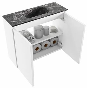 Mondiaz Ture DLux toiletmeubel 60cm talc met wastafel lava midden met kraangat