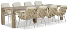 Tuinset 8 personen 300 cm Aluminium/wicker Taupe Coco Antoni/Brighton