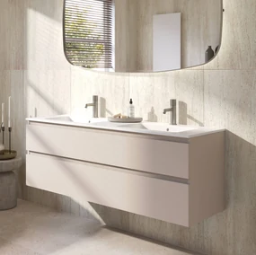 Ben Tendenza voorgemonteerd badmeubel incl. mat witte keramische wastafel 142,7x46x61,5cm zand